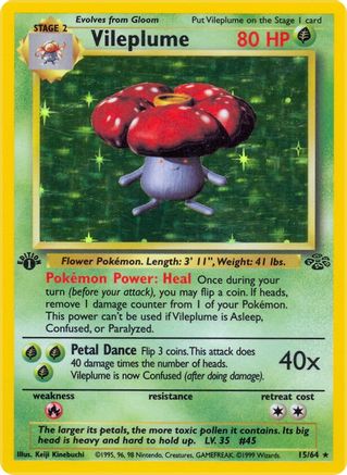 Vileplume (15) 015  - 1st Edition Holofoil Jungle - Holo Rare