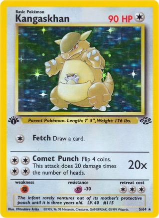 Kangaskhan (5) 005/64  - 1st Edition Holofoil Jungle - Holo Rare