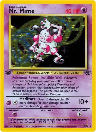Mr. Mime (6) 006  - Unlimited Holofoil Jungle - Holo Rare