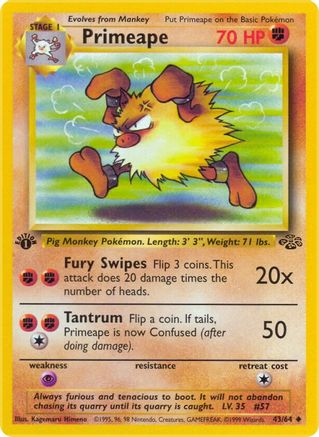 Primeape 043  - Unlimited Jungle - Uncommon