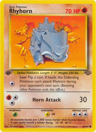 Rhyhorn 061  - Unlimited Jungle - Common