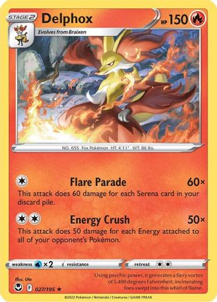 Delphox 027/195  SWSH12 Silver Tempest - Rare