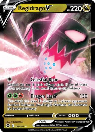 Regidrago V 135  - Holofoil SWSH12 Silver Tempest - Ultra Rare