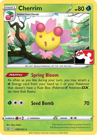 Cherrim 008  Prize Pack Series Cards - Rare