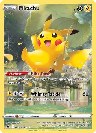 Pikachu GG30/GG70  - Holofoil SWSH Crown Zenith Galarian Gallery - Ultra Rare