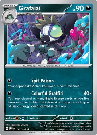 Grafaiai 146/193  - Reverse Holofoil SV02 Paldea Evolved - Uncommon