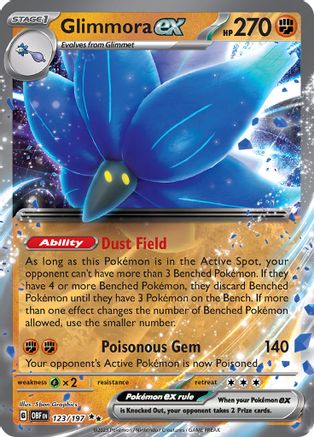 Glimmora ex 123/197  - Holofoil SV03 Obsidian Flames - Double Rare