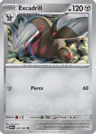 Excadrill 147/197  SV03 Obsidian Flames - Uncommon