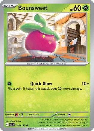 Bounsweet 008/182  - Reverse Holofoil SV04 Paradox Rift - Common