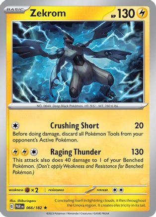 Zekrom 066/182  - Holofoil SV04 Paradox Rift - Rare