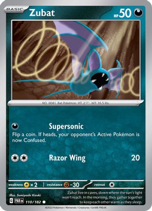 Zubat 110/182  - Reverse Holofoil SV04 Paradox Rift - Common