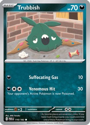 Trubbish 116/182  - Reverse Holofoil SV04 Paradox Rift - Common
