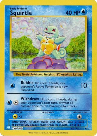 Squirtle 001/034  - Holofoil Trading Card Game Classic - Classic Collection