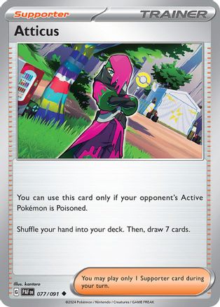 Atticus 077/091  - Reverse Holofoil SV Paldean Fates - Uncommon