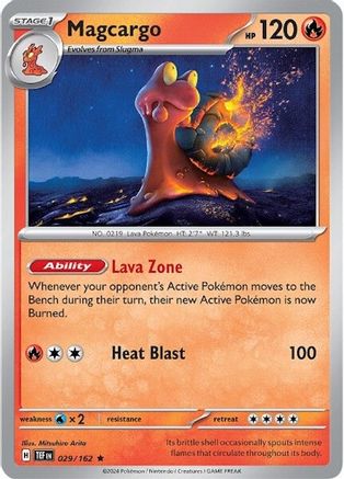 Magcargo 029/162  - Holofoil SV05 Temporal Forces - Rare