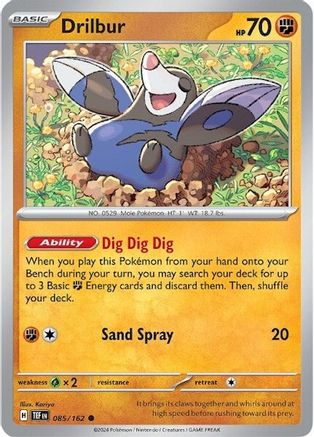 Drilbur 085/162  - Reverse Holofoil SV05 Temporal Forces - Common