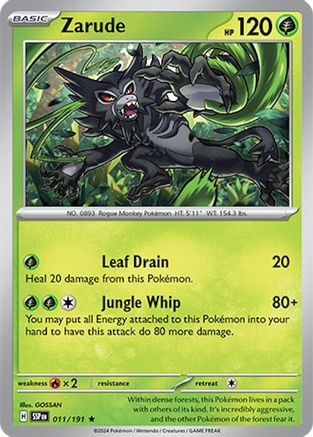 Zarude 011/191  - Holofoil SV08 Surging Sparks - Rare