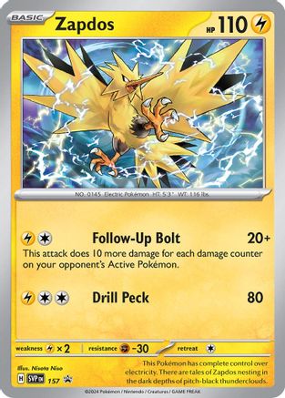 Zapdos 157  - Holofoil SV Scarlet & Violet Promo Cards - Promo