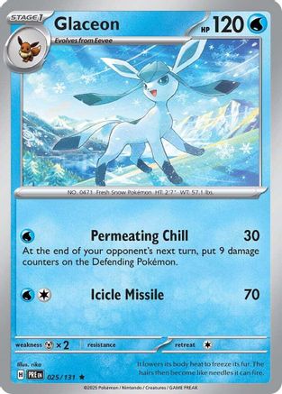 Glaceon 025/131  - Reverse Holofoil SV Prismatic Evolutions - Rare