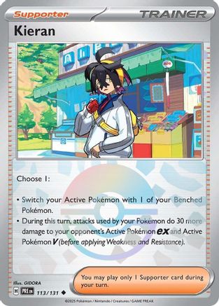 Kieran 113/131 (Poke Ball Pattern) - Holofoil SV Prismatic Evolutions - Uncommon