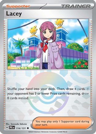 Lacey 114/131  - Holofoil SV Prismatic Evolutions - Uncommon (Poke Ball Pattern)