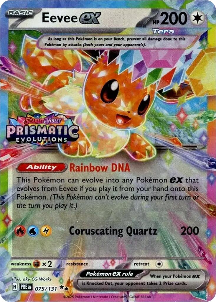 Eevee ex - 075/131 (Prismatic Evolutions Stamp)