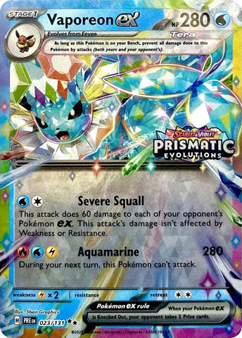 Vaporeon ex - 023/131 (Prismatic Evolutions Stamp) [MCAP - 023/131]