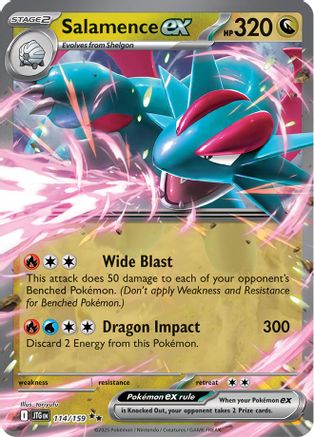 Salamence ex 114/159  - Holofoil SV09 Journey Together - Double Rare