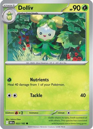 Dolliv 022/182 - Reverse Holofoil SV10 Destined Rivals - Common Dolliv 022/182 - Reverse Holofoil SV10 Destined Rivals - Common