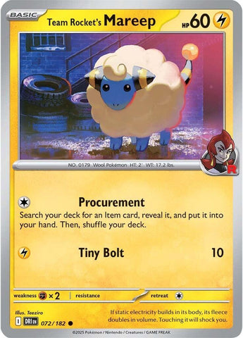 Team Rocket's Mareep [DRI - 072/182]
