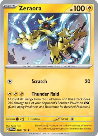 Zeraora 078/182  - Holofoil SV10 Destined Rivals - Rare