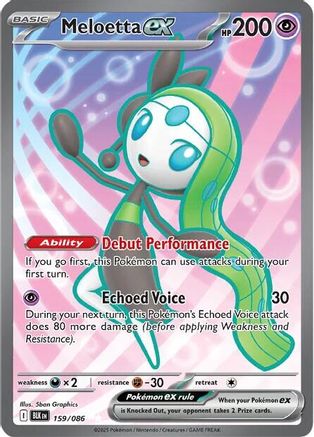 Meloetta ex 159/086  - Holofoil SV Black Bolt - Ultra Rare