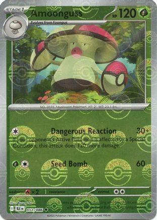Amoonguss (Poke Ball Pattern) 011/086  - Holofoil SV Black Bolt - Uncommon