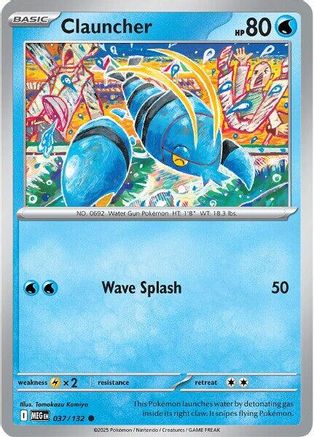 Clauncher 037/132  - Reverse Holofoil ME01 Mega Evolution - Common