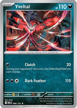 Yveltal 088/132  - Holofoil ME01 Mega Evolution - Rare