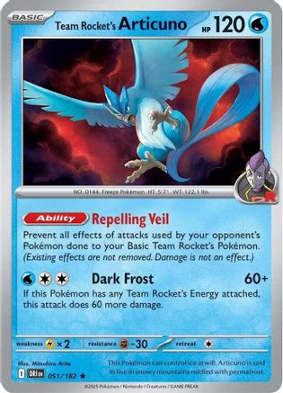Team Rocket's Articuno 051/182  Deck Exclusives - Rare