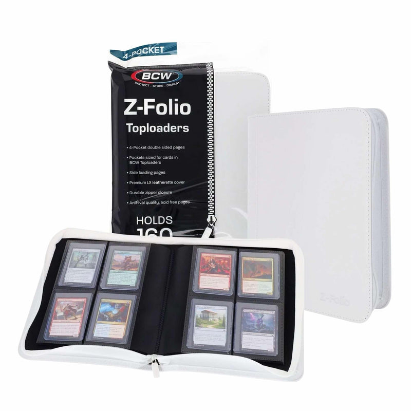 BCW 4-Pocket Toploader Z-Folio LX - White