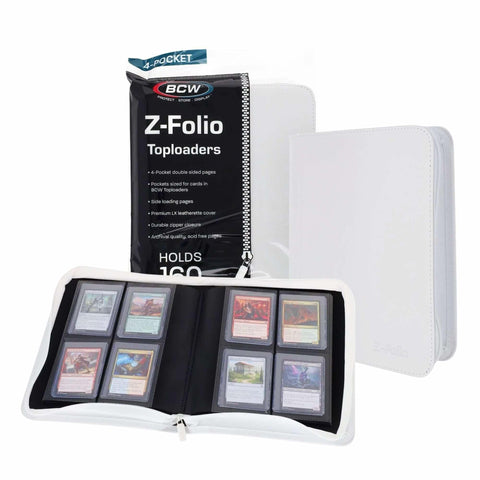 BCW 4-Pocket Toploader Z-Folio LX - White