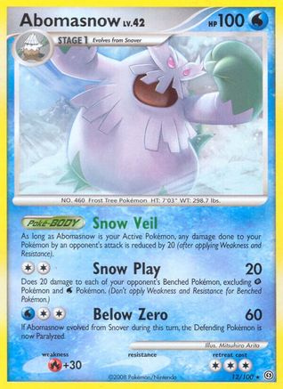 Abomasnow 012  Stormfront - Rare