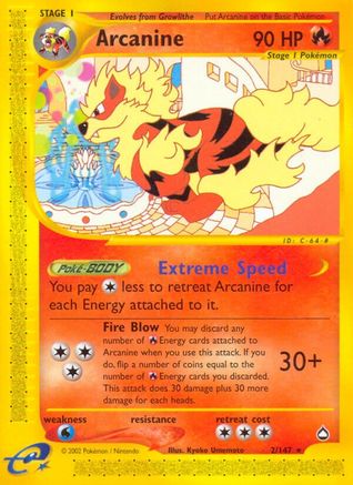 Arcanine 002 Aquapolis - Rare