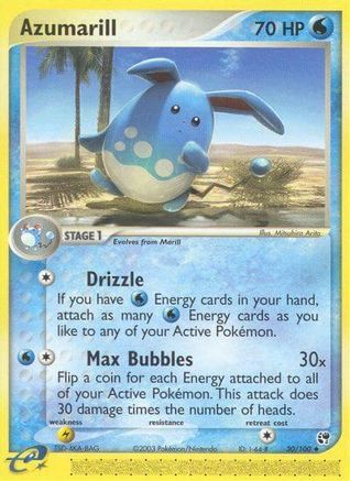 Azumarill 030  - Reverse Holofoil Sandstorm - Uncommon