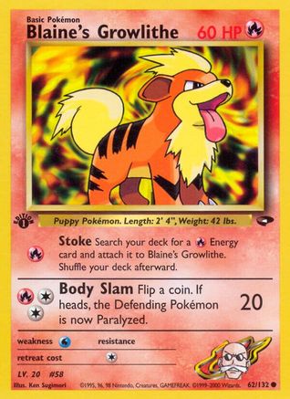 Blaine's Growlithe 062/132 Gym Challenge - Common