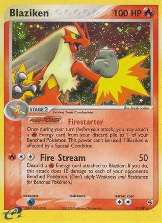 Blaziken 003/109  - Holofoil Ruby and Sapphire - Holo Rare