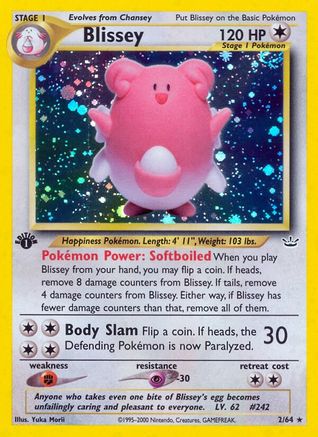 Blissey 002/64  - 1st Edition Holofoil Neo Revelation - Holo Rare