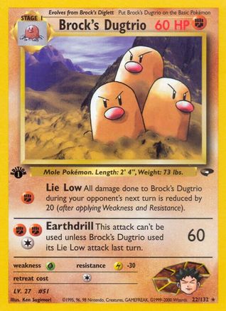Brock's Dugtrio 022/132 Gym Challenge - Rare