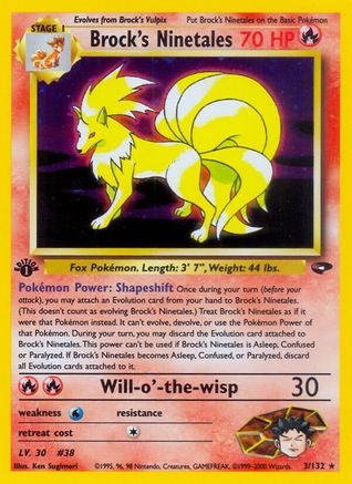 Brock's Ninetales 003/132 Gym Challenge - Holo Rare