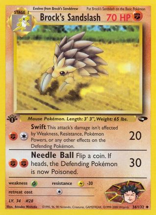 Brock's Sandslash 036/132 Gym Challenge - Uncommon