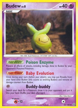 Budew 033/100  - Reverse Holofoil Stormfront - Uncommon