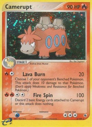 Camerupt 004  - Holofoil Ruby and Sapphire - Holo Rare