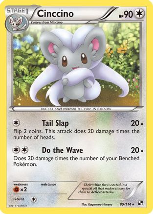 Cinccino 089  - Reverse Holofoil Black and White - Rare